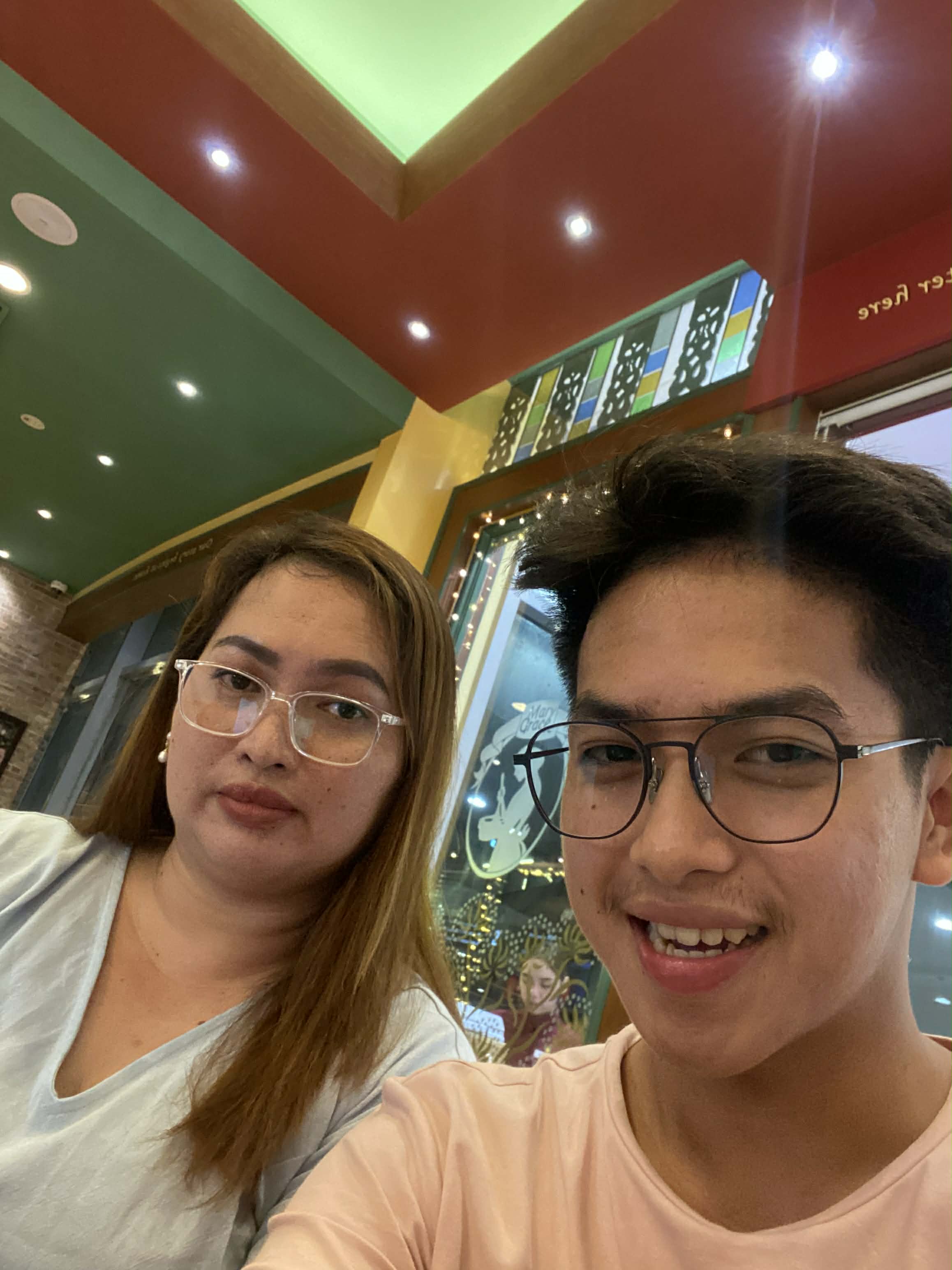 Maricel Alcantara Agana with her son Anthony Alcantara